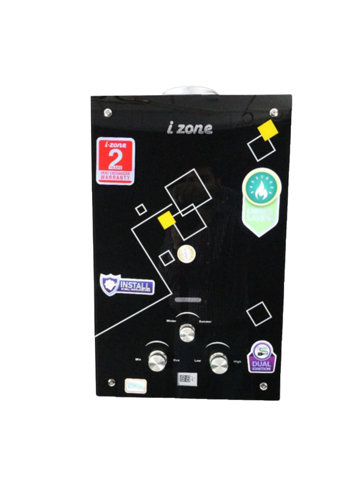 Izone Instant Gas Geyser IZN 206 Supreme Glass 6 Liter in Lahore
